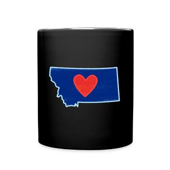 Liebe Montana Kartendesign für stolze Montaner - Tasse einfarbig - Schwarz - Vorne