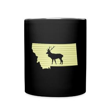 Elks of Montana Kartendesign für stolze Montaner - Tasse einfarbig - Schwarz - Vorne