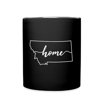 Heimat in Montana Kartendesign für stolze Montaner - Tasse einfarbig - Schwarz - Vorne