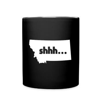 Silence Montana Design für stolze Montaner - Tasse einfarbig - Schwarz - Vorne