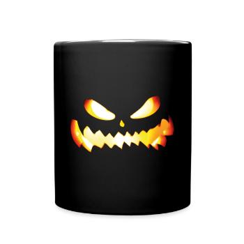 AI Pumpkin Face - Full Colour Mug - black - Front