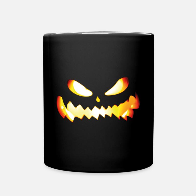 AI Pumpkin Face - Full Colour Mug - black
