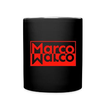 Text Spiegel Nachname Vorname Marco - Tasse einfarbig - Schwarz - Vorne