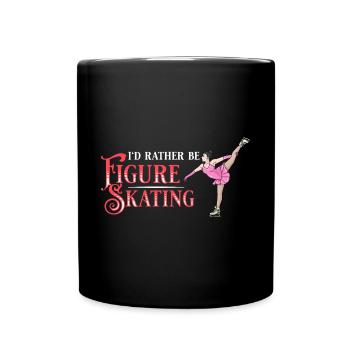 Eiskunstlauf Eisläufer Schlittschuhe Eislaufen - Tasse einfarbig - Schwarz - Vorne