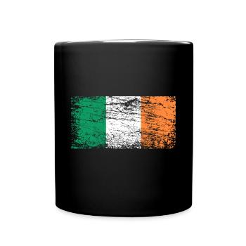 Drapeau de l’Irlande - Mug uni - noir - Devant