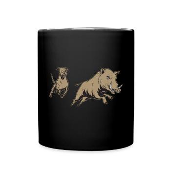 Chasse au sanglier chasseur sanglier - Mug uni - noir - Devant