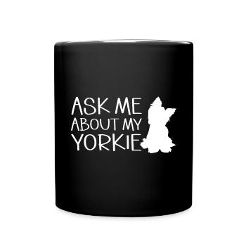 Yorkshire Terrier Yorkie Hund Geschenk - Tasse einfarbig - Schwarz - Vorne