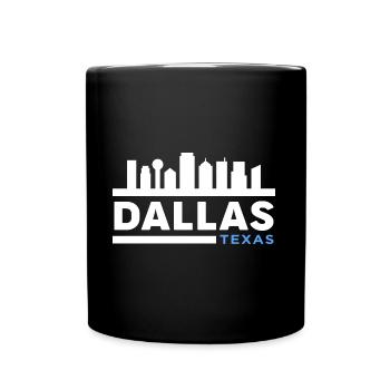 Skyline von Dallas Design für stolze Texaner - Tasse einfarbig - Schwarz - Vorne