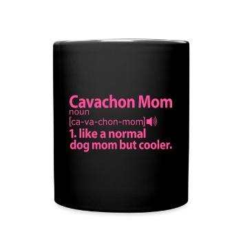 Cavachon Chien Maman Maman Maman Maîtresse Rose - Mug uni - noir - Devant