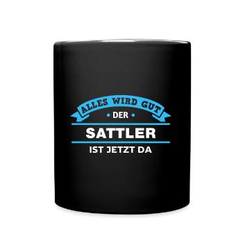 Sattler Design für stolze Handwerker - Tasse einfarbig - Schwarz - Vorne
