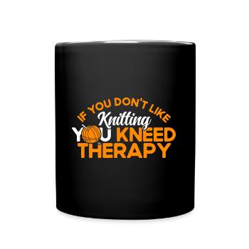 Garn stricken Stricken Quilten Geschenk - Tasse einfarbig - Schwarz - Vorne