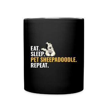 Sheepadoodle Doodle Dog - Full Colour Mug - black - Front