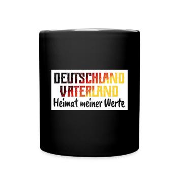 Deutschland - Heimat - Werte - Heimatliebe - Tasse einfarbig - Schwarz - Vorne