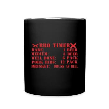 Lustiger Grill-Spruch I Grillen Motiv - Tasse einfarbig - Schwarz - Vorne