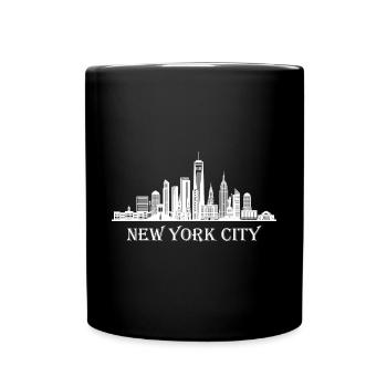 New York City Skyline USA America - Tasse einfarbig - Schwarz - Vorne