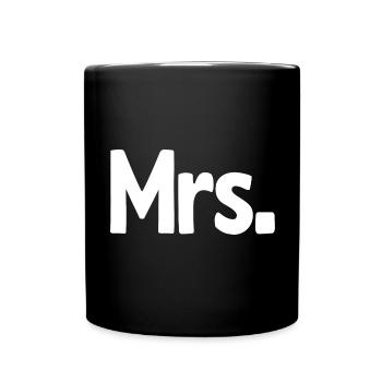 Mrs. Matching Couple Engagement Wedding Honeymoon - Full Colour Mug - black - Front