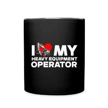 Construction machinery operator Excavator driver Excavator driver Construction workers - Full Colour Mug - black - Front