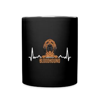 Bloodhound Hund Bluthund - Tasse einfarbig - Schwarz - Vorne