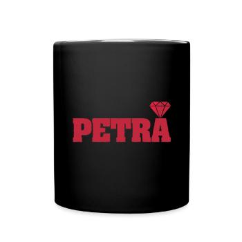 Geschenkidee Vorname Petra - Tasse einfarbig - Schwarz - Vorne