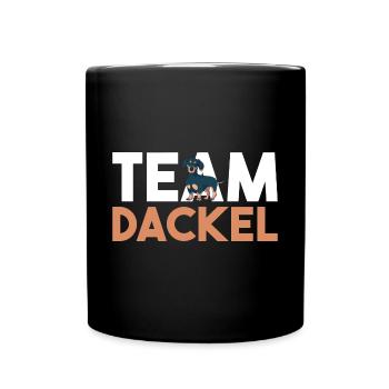 Hund Dackel - Tasse einfarbig - Schwarz - Vorne
