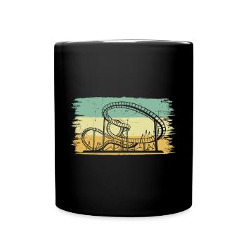 Theme Park Retro Amusement Park Vintage Roller Coa - Full Colour Mug - black - Front