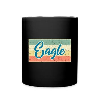 Eagle Shirt im Retro Look – Frei wie der Wind - Tasse einfarbig - Schwarz - Vorne