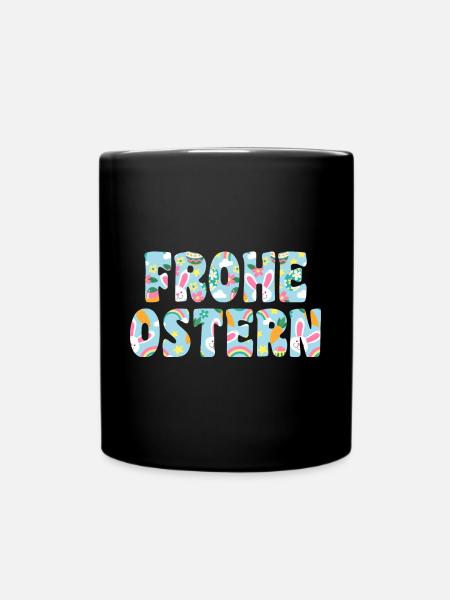 Osterhase Hase Ostern - Tasse einfarbig - Schwarz