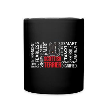 Scottish Terrier Scottie Hund - Tasse einfarbig - Schwarz - Vorne