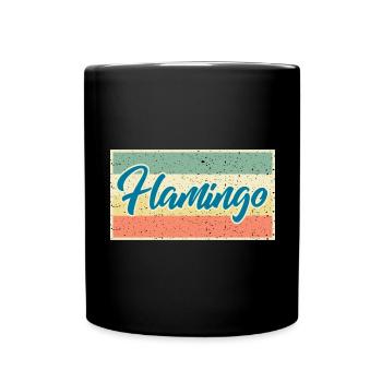 Flamingo Retro Shirt – Elegant & Tropical - Full Colour Mug - black - Front