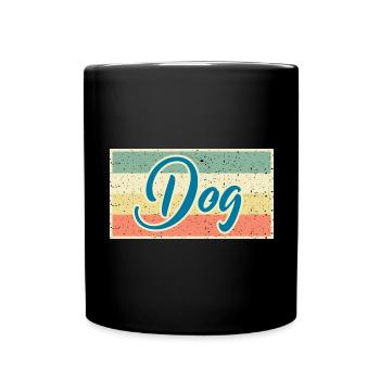 Dog Retro Design – For Dog Lovers with Style - Full Colour Mug - black - Front