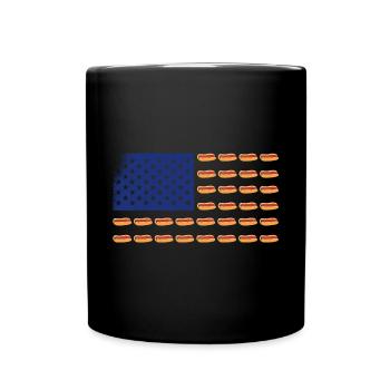 Independence Day American Flag Hot Dog 4. - Full Colour Mug - black - Front