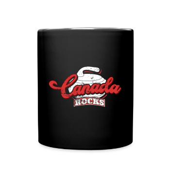 Canada Rocks Curling Stone Curler Canadian Flag - Tasse einfarbig - Schwarz - Vorne