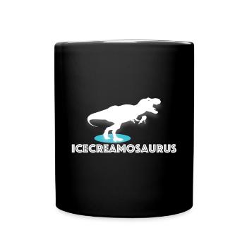 Icecreamosaurus | Ice cream, dino, funny sayings - Full Colour Mug - black - Front
