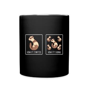 Comment ça a commencé Comment ça va drôle Mignonne belette Fe - Mug uni - noir - Devant