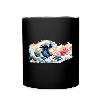 Japonais Wave La Grande Vague de Kanagawa - Mug uni - noir - Devant