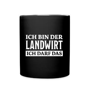 Landwirt Spruch Traktor Lustiges Landwirt Geschenk - Tasse einfarbig - Schwarz - Vorne