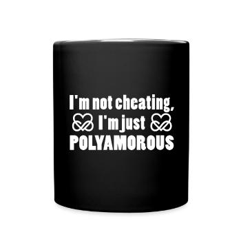 Polyamorie Infinity Heart - I'm just polyamorous - Tasse einfarbig - Schwarz - Vorne