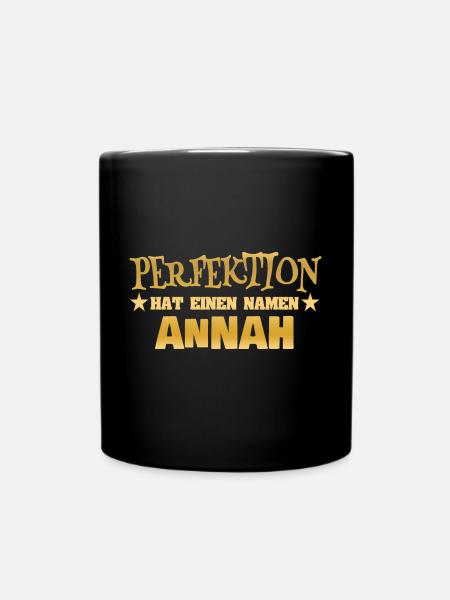 Frauenname Annah - Tasse einfarbig - Schwarz