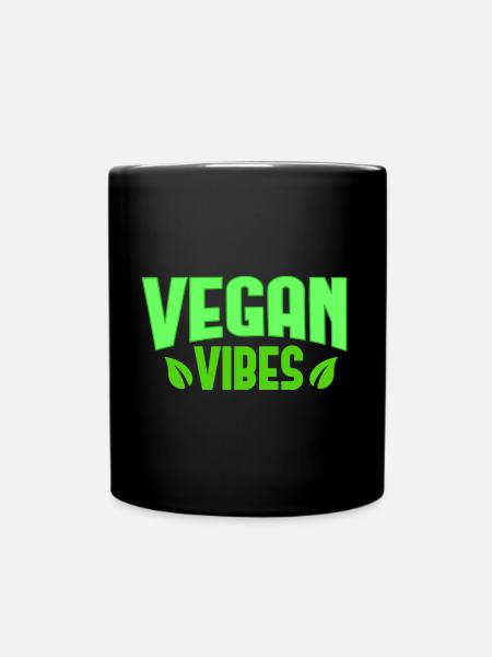 Vegan Vibes Design für stolze Veganer - Tasse einfarbig - Schwarz