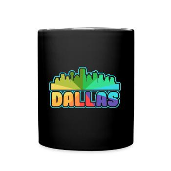 Dallas Colorful skyline design for proud Dallasites - Full Colour Mug - black - Front