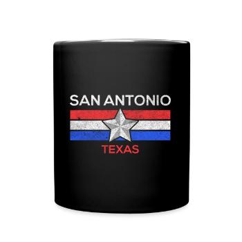 San-Antonio-Flaggenentwurf für stolze - Tasse einfarbig - Schwarz - Vorne