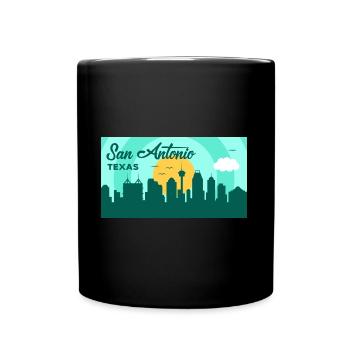 San Antonio Texas Skyline Design für stolze San - Tasse einfarbig - Schwarz - Vorne