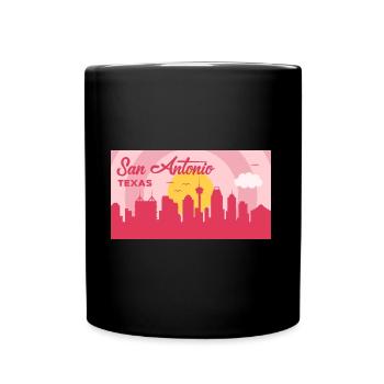 San Antonio Texas Skyline Design für stolze San - Tasse einfarbig - Schwarz - Vorne