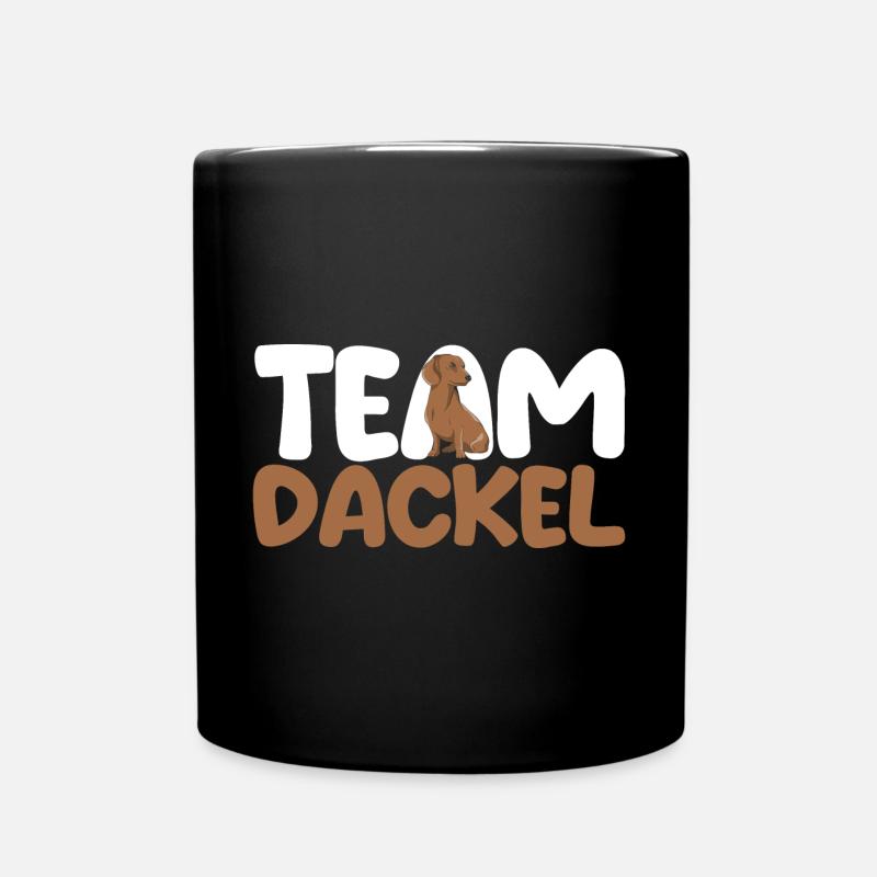 Hund Team Dackel - Tasse einfarbig - Schwarz