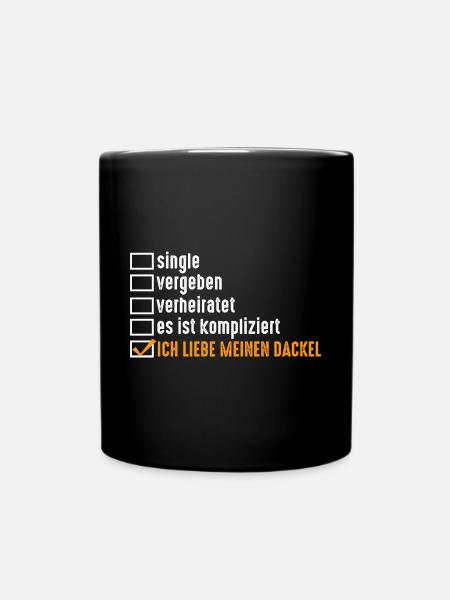 Hund Dackel - Tasse einfarbig - Schwarz