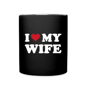Ich liebe meine Frau - Tasse einfarbig - Schwarz - Vorne