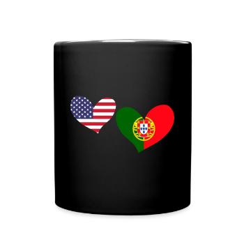 Awesome Portuguese American Hearts For The - Full Colour Mug - black - Front