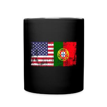 Vintage Portuguese American Flag A Portugal - Tasse einfarbig - Schwarz - Vorne