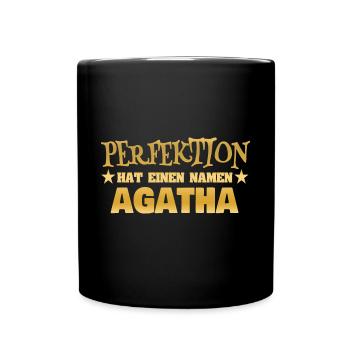 Spruch Agatha - Tasse einfarbig - Schwarz - Vorne