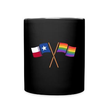 Flaggen des Stolzes Texas Design für LGBT+ Texaner - Tasse einfarbig - Schwarz - Vorne